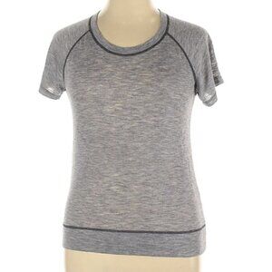 Monrow Soft Heather Gray Short Sleeve Shirt Top Lg